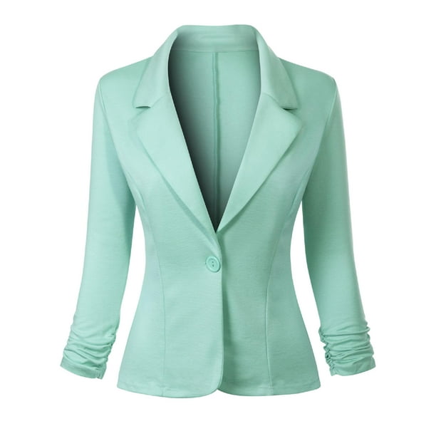 MixMatchy Womens Classic Casual Solid Long Sleeve Knit Blazer